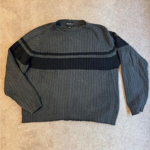 Eddie Bauer Gray and Black Crewneck Sweater